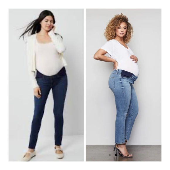 Good American | The Honeymoon Elastic Panel Baby Bump Maternity Jeans - Picture 2 of 7